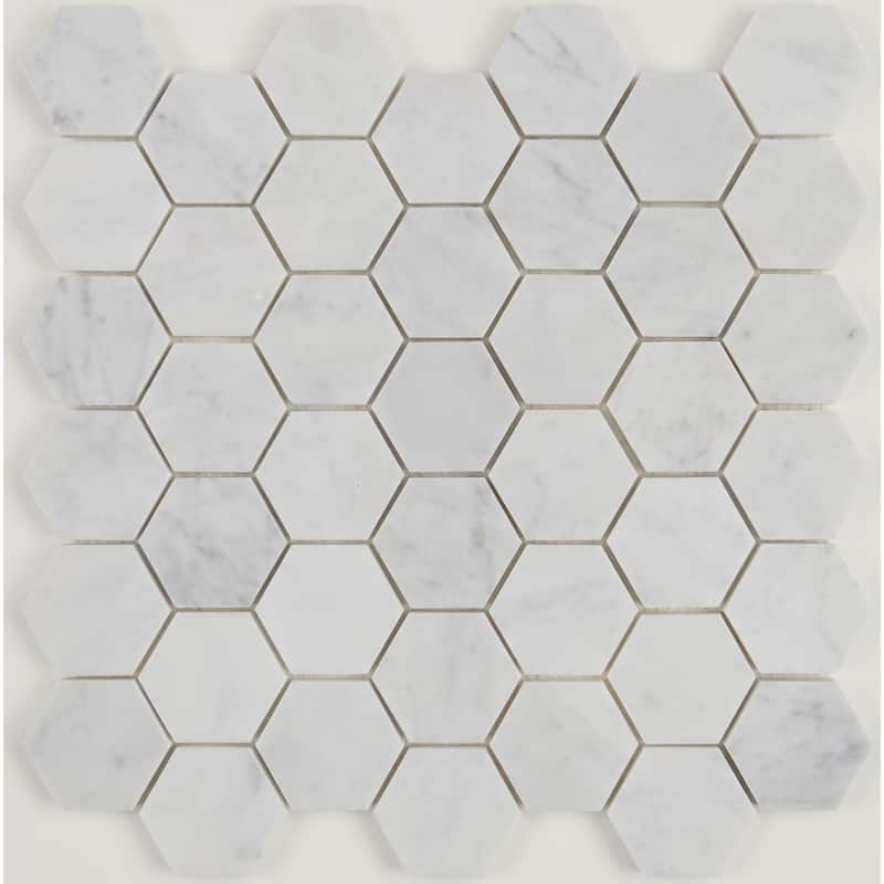 Natural Stone Marble 6" HEX Mosaic Marble Black and White - 11.75 x 14.5