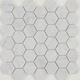 preview thumbnail 2 of 6, Natural Stone Marble 6" HEX Mosaic Marble Black and White - 11.75 x 14.5