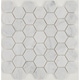 preview thumbnail 1 of 6, Natural Stone Marble 6" HEX Mosaic Marble Black and White - 11.75 x 14.5