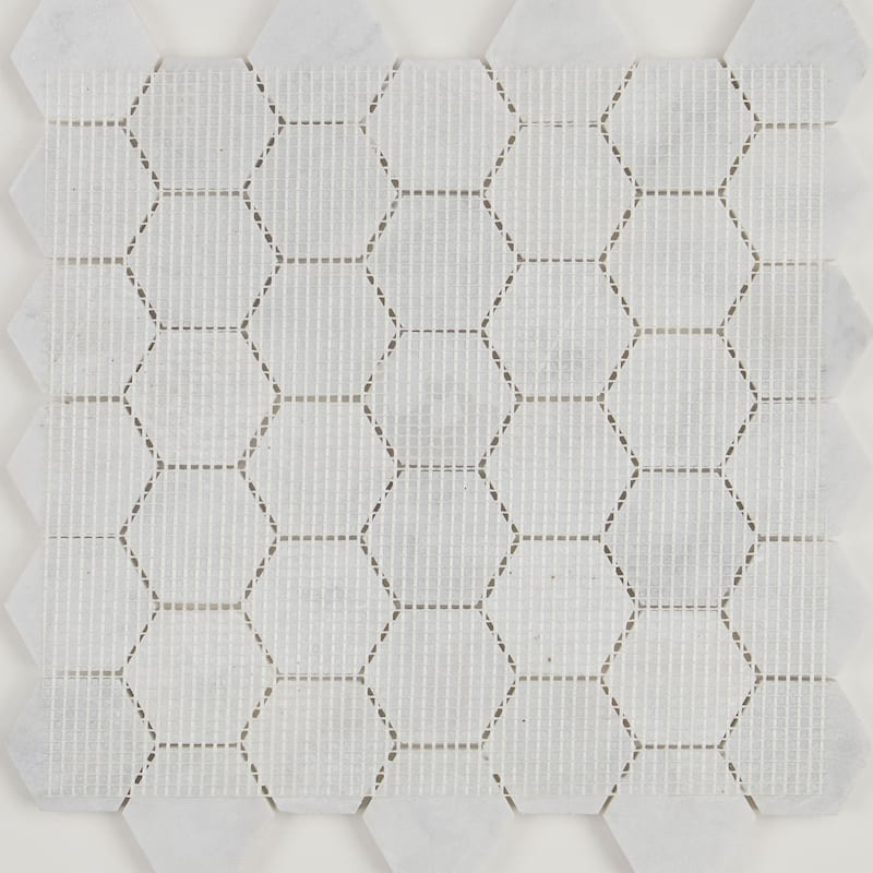 Natural Stone Marble 6" HEX Mosaic Marble Black and White - 11.75 x 14.5