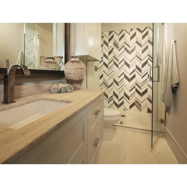 slide 2 of 8, Natural Stone Marble 4" Hex Mosaic Open Horizon - 13 x 12.75
