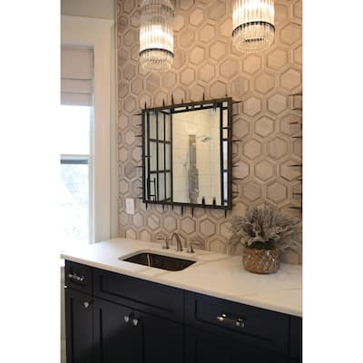 Natural Stone Marble 1XRandom Mosaic Chenille/Silvers - 12 x 12.75