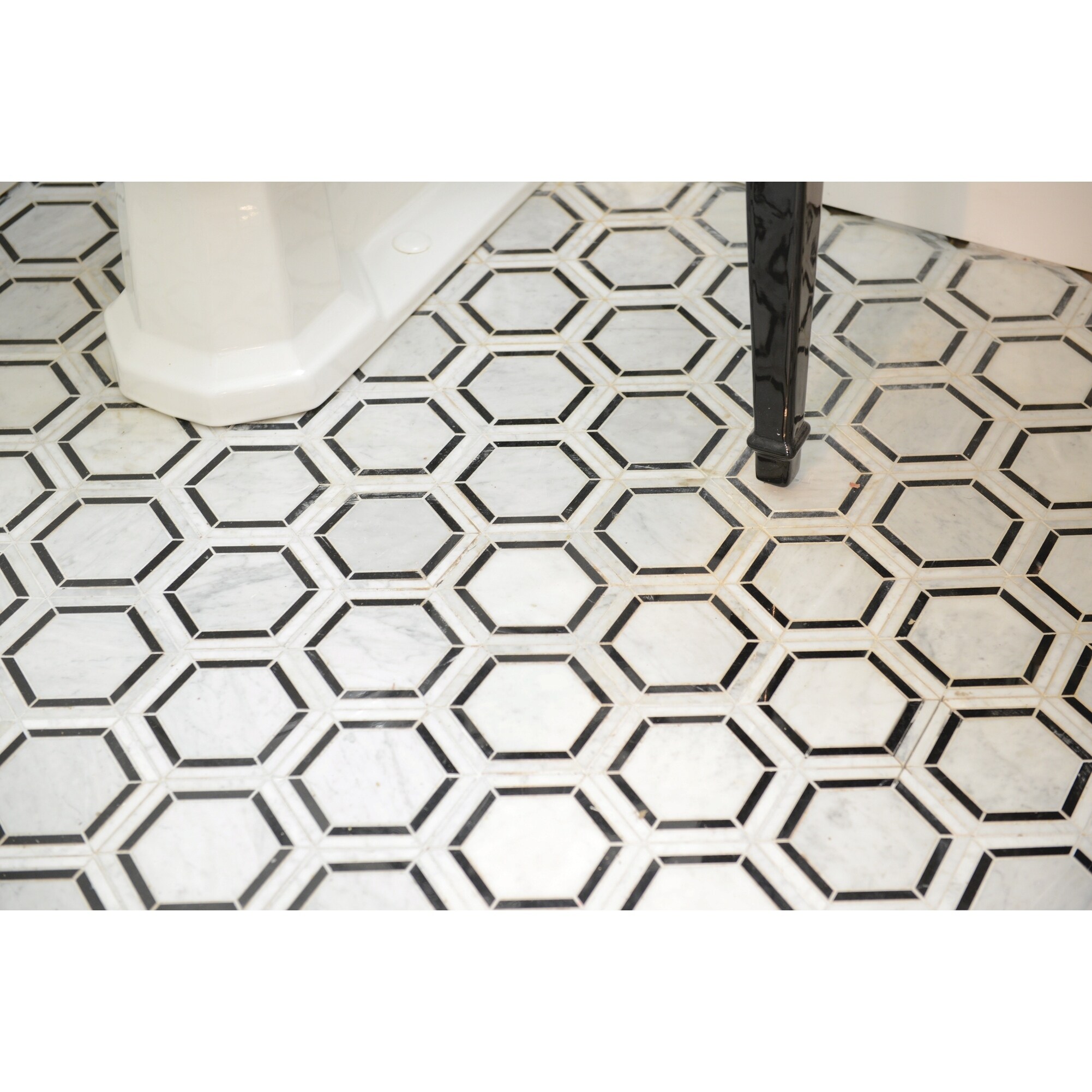 Natural Stone Marble 6 Hex Mosaic Carrara White 11 75 X 14 5