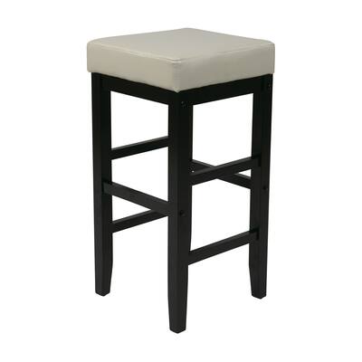 30" Square Faux Leather Barstool with Espresso legs