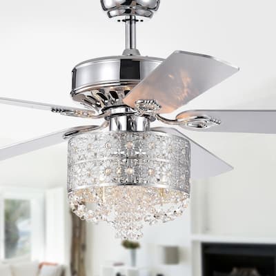Silver Orchid Lang 52-inch 5-blade Chrome Lighted Ceiling Fan