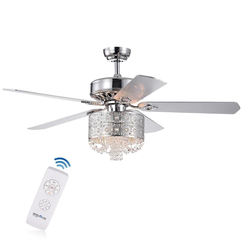Silver Orchid Lang 52-inch 5-blade Chrome Lighted Ceiling Fan