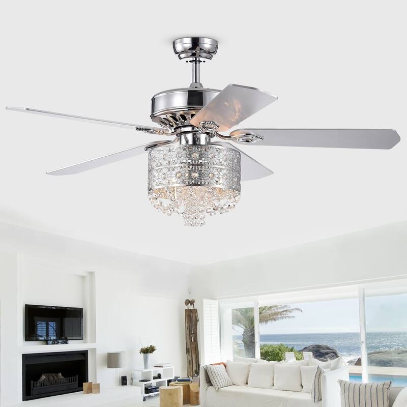 Silver Orchid Lang 52-inch 5-blade Chrome Lighted Ceiling Fan