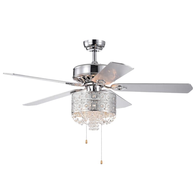 Silver Orchid Lang 52-inch 5-blade Chrome Lighted Ceiling Fan