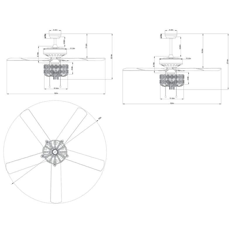 Silver Orchid Lang 52-inch 5-blade Chrome Lighted Ceiling Fan