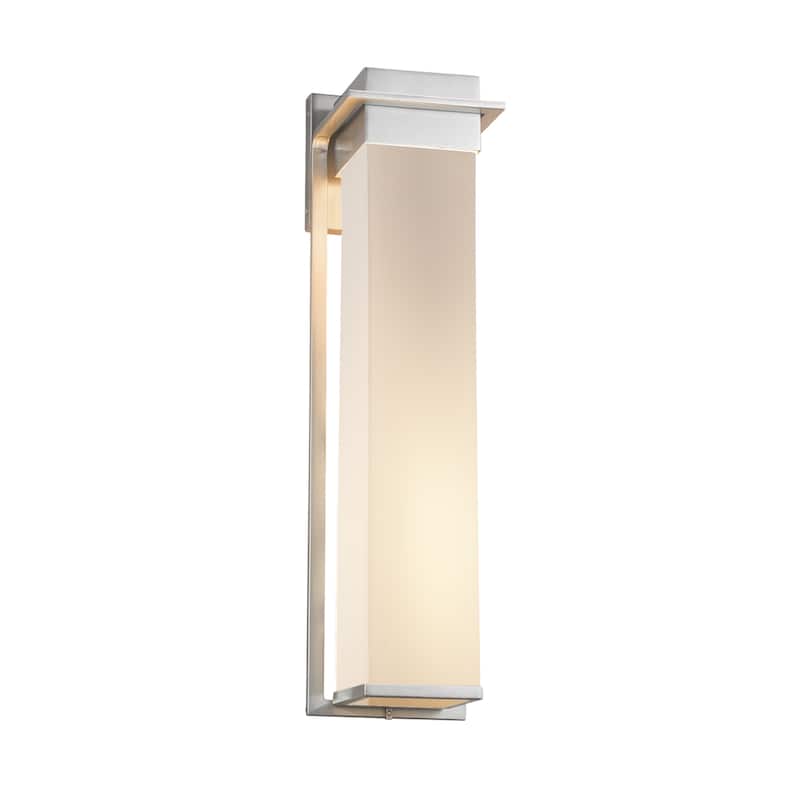 Justice Design Fusion Pacific 24-inch Brushed Nickel LED Outdoor Wall Sconce, Opal Shade