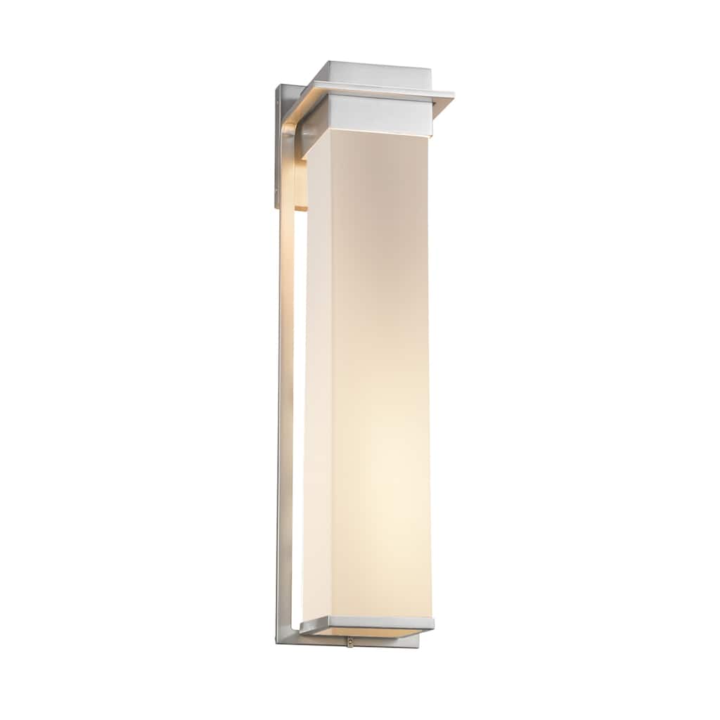Justice Design Fusion Pacific 24-inch Brushed Nickel LED Outdoor Wall Sconce, Opal Shade