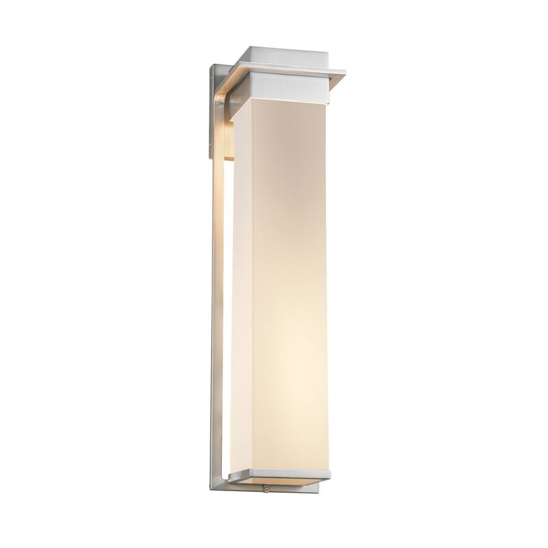 Justice Design Fusion Pacific 24-inch Brushed Nickel LED Outdoor Wall Sconce, Opal Shade - N/A