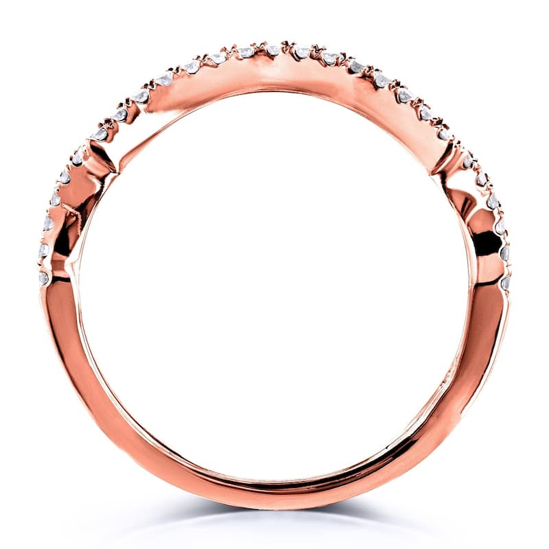 Annello by Kobelli 14k Gold 1/6 Carat TDW Contour Curved Diamond Wedding Band