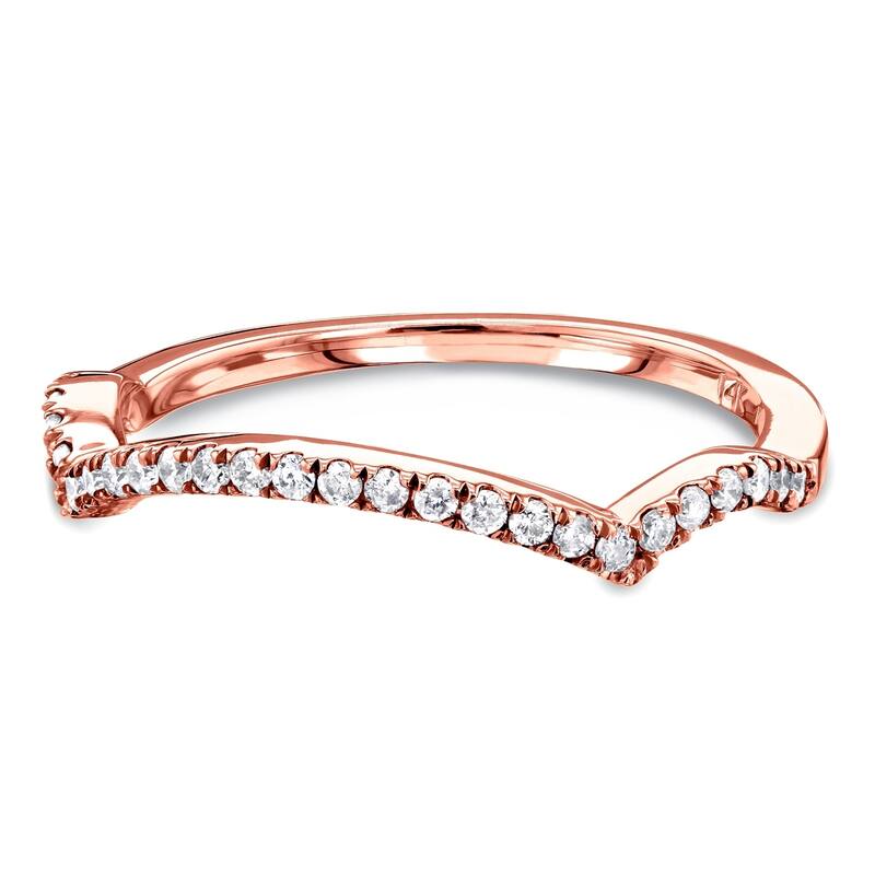Annello by Kobelli 14k Gold 1/6 Carat TDW Contour Curved Diamond Wedding Band