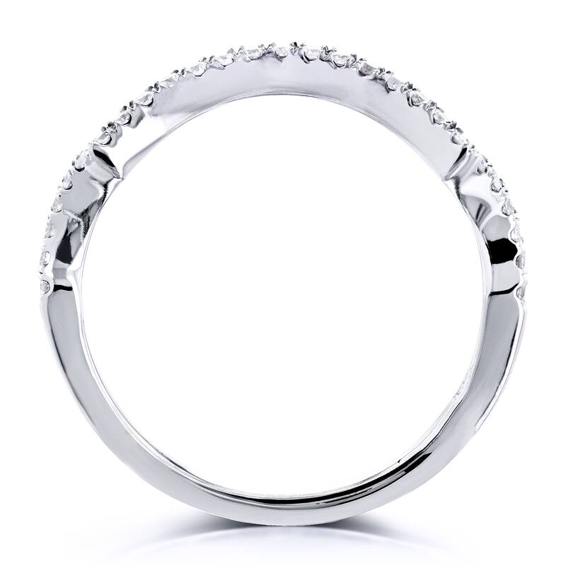 Annello by Kobelli 14k Gold 1/6 Carat TDW Contour Curved Diamond Wedding Band