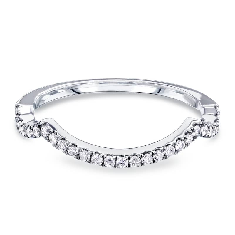 Annello by Kobelli 14k Gold 1/6 Carat TDW Contour Curved Diamond Wedding Band