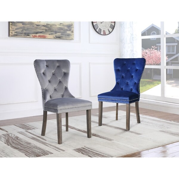 Shop Best Quality Furniture Tufted Velvet Dining Chairs (Set of 2