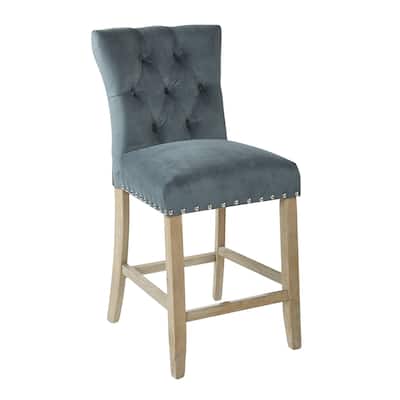 INSPIRED by Bassett Preston 24" Counter Stool with Silver NH, 2-Pack