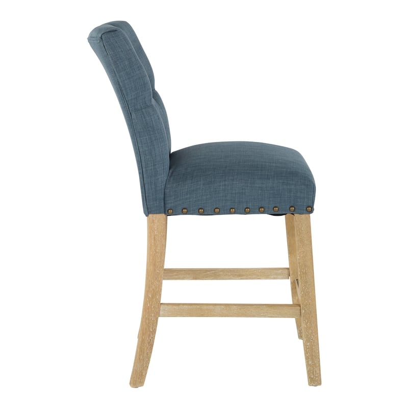 INSPIRED by Bassett Preston 24" Counter Stool with Silver NH, 2-Pack