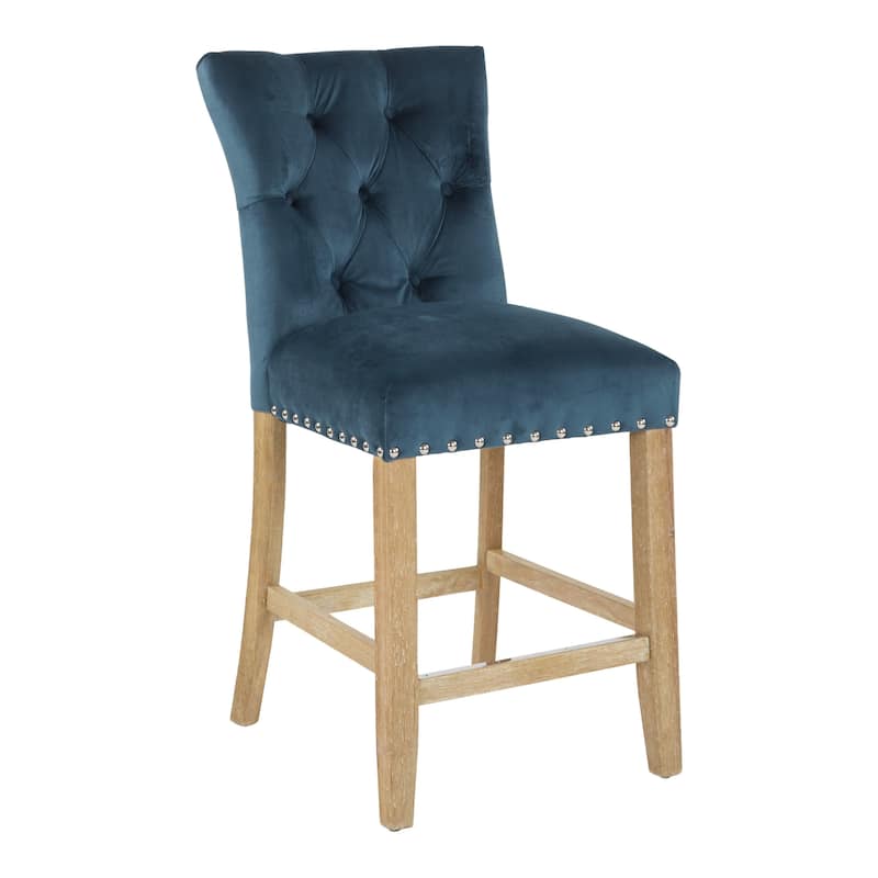 INSPIRED by Bassett Preston 24" Counter Stool with Silver NH, 2-Pack
