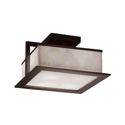 Justice Design Clouds Laguna 12-inch Dark Bronze LED Outdoor Flush-Mount, Clouds Shade