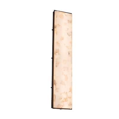 Justice Design Alabaster Rocks! Avalon 48-inch Dark Bronze ADA LED Outdoor Wall Sconce, Alabaster Rocks Shade