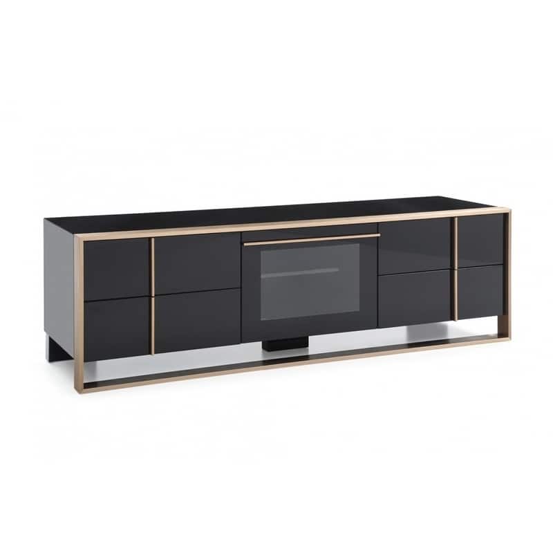 Nova Domus Cartier Modern Black & Brushed Bronze TV Stand