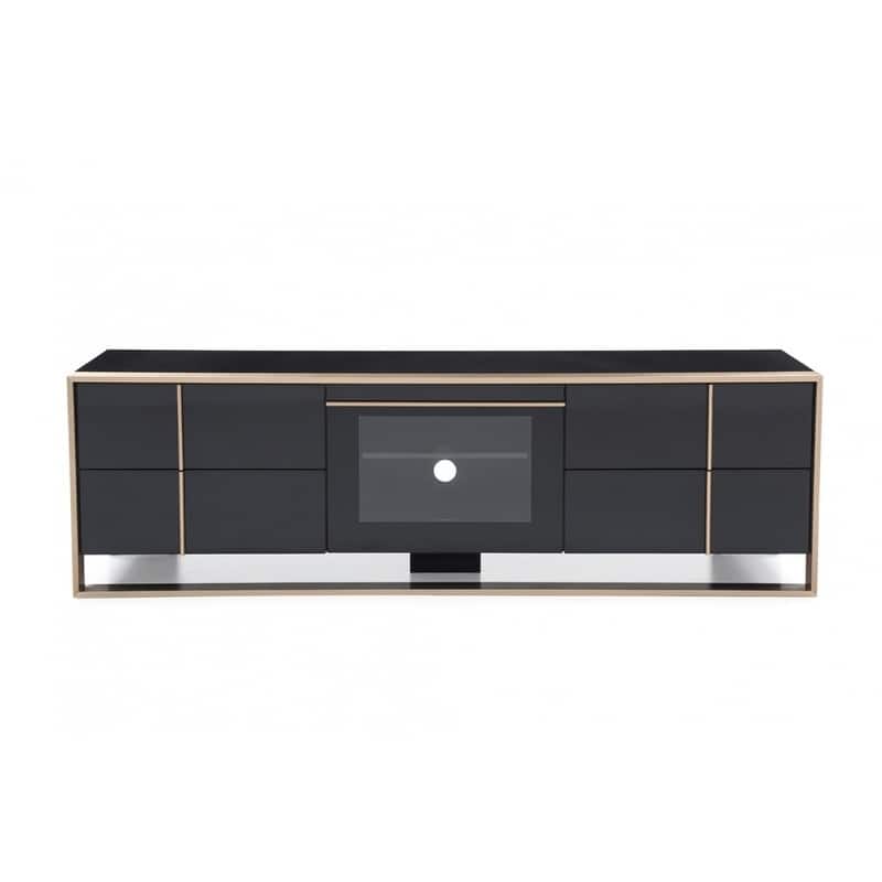 Nova Domus Cartier Modern Black & Brushed Bronze TV Stand