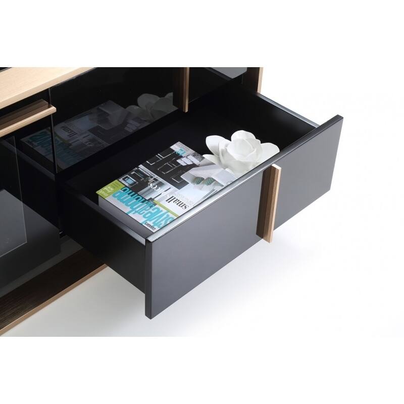 Nova Domus Cartier Modern Black & Brushed Bronze TV Stand