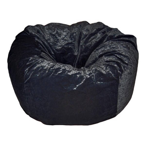 36 Inch Wide Washable Bean Bag Chair Microsuede Velvet Black On