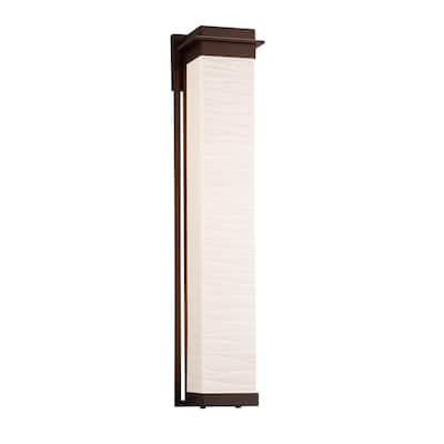 Justice Design Porcelina Pacific 36-inch Dark Bronze LED Outdoor Wall Sconce, Waves Impressions