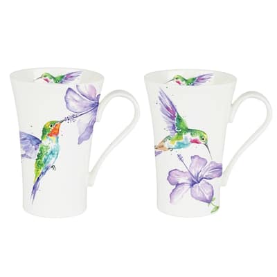 Roy Kirkham Latte Mugs (Set of 6) - Humming Birds 600ml