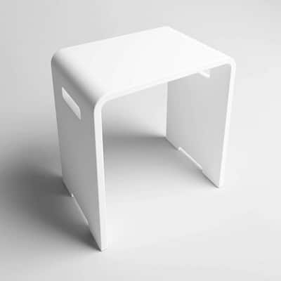 CS302 Solid Surface Vanity Seat - Matte White