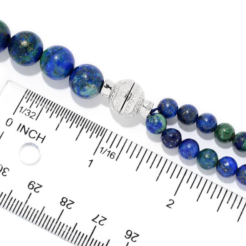 Sterling Silver 40" Chrysocolla Convertible Beaded Necklace