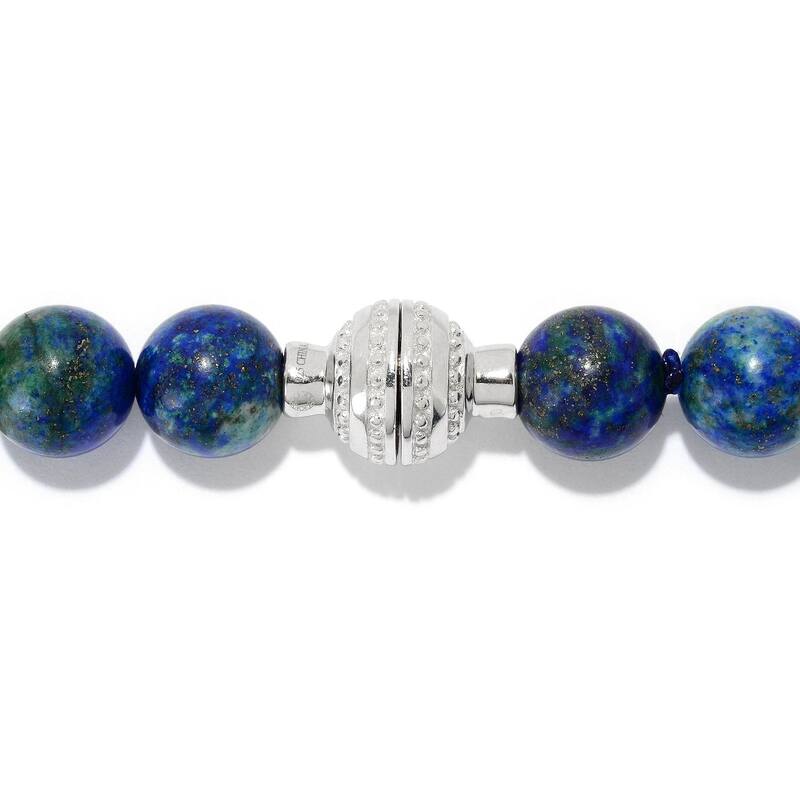 Sterling Silver 40" Chrysocolla Convertible Beaded Necklace