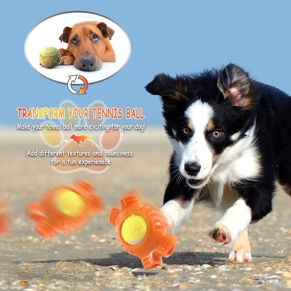orange squeaky dog toy