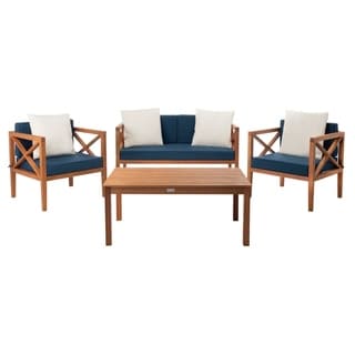 Shop Safavieh Outdoor Living Cushioned Brown Acacia Wood 4 ... Shop Safavieh Outdoor Living Cushioned Brown Acacia Wood 4 ... on Safavieh Outdoor Living Fontana id=86919