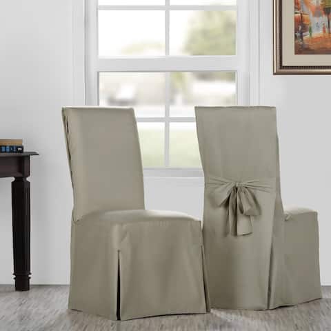Exclusive Fabrics Solid Cotton Twill Chair Covers (Sold As Pair)