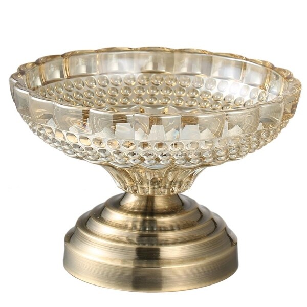 Champagne Colored Vintage High Quality Glass Candy Snack Dish Small by Matashi