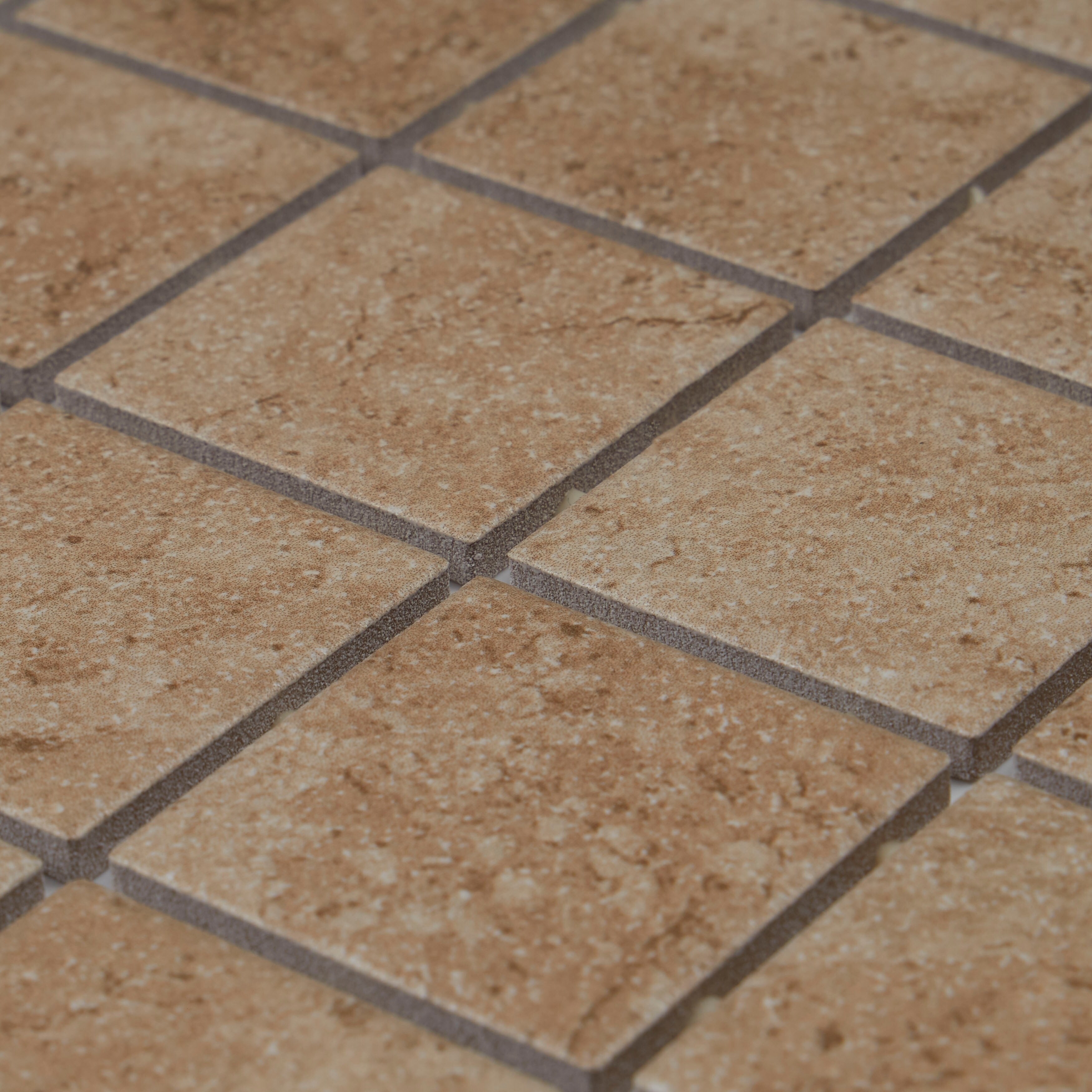 2x2 Ceramic Mosaic Stone Looking 12x24 Mosaic Sheet Crema 24 X 12