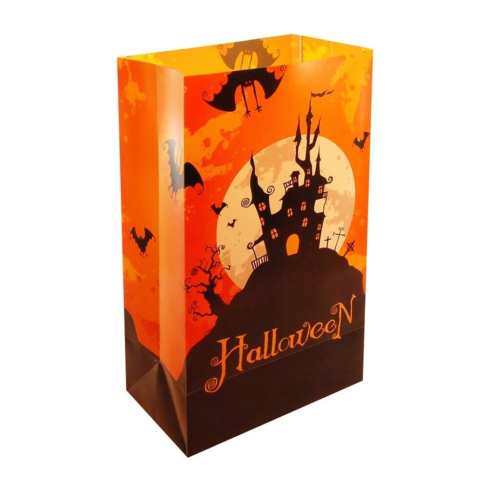Halloween House Plastic Luminaria Bags 12ct