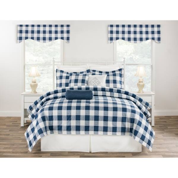 Shop Cottage Classic Plaid Mini Comforter Set Black Blue Or