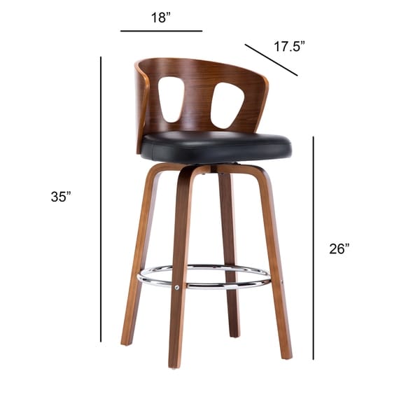 wood and leather swivel counter stools