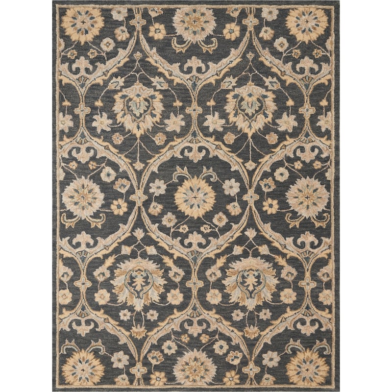 Nourison Jazmine Hand-Tufted Vintage Inspired Area Rug - 5'3" x 7'5" - Navy - Runner/Rectangle