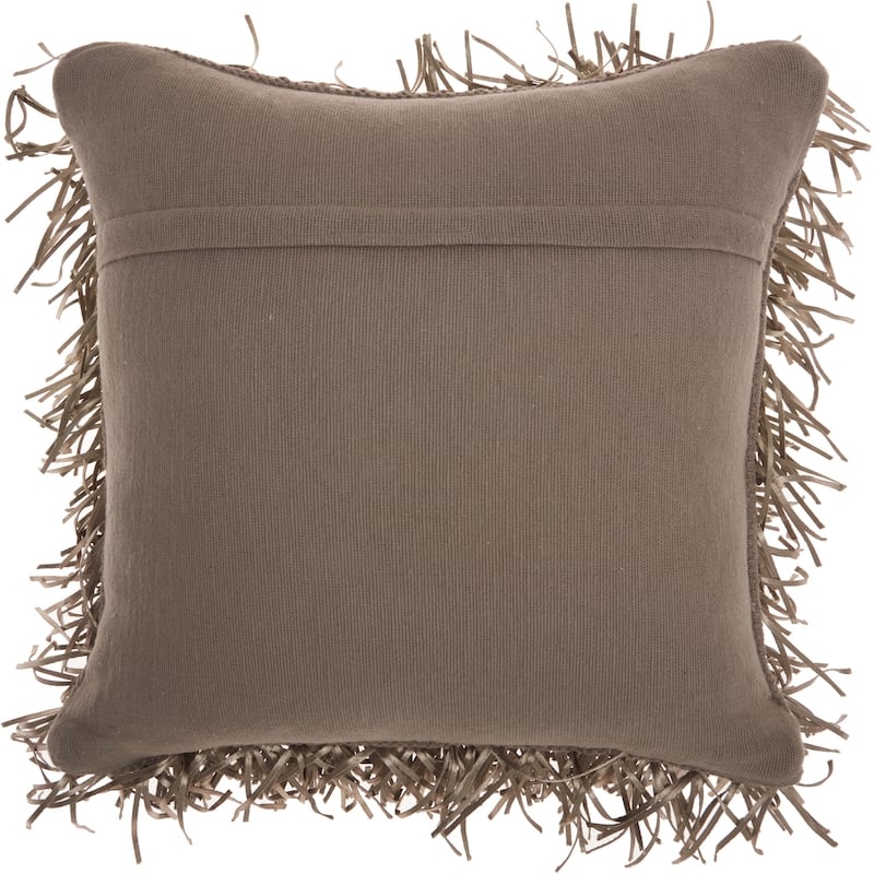 Mina Victory Handmade Charcoal Shag Throw Pillow (20 -Inch x 20 -Inch)