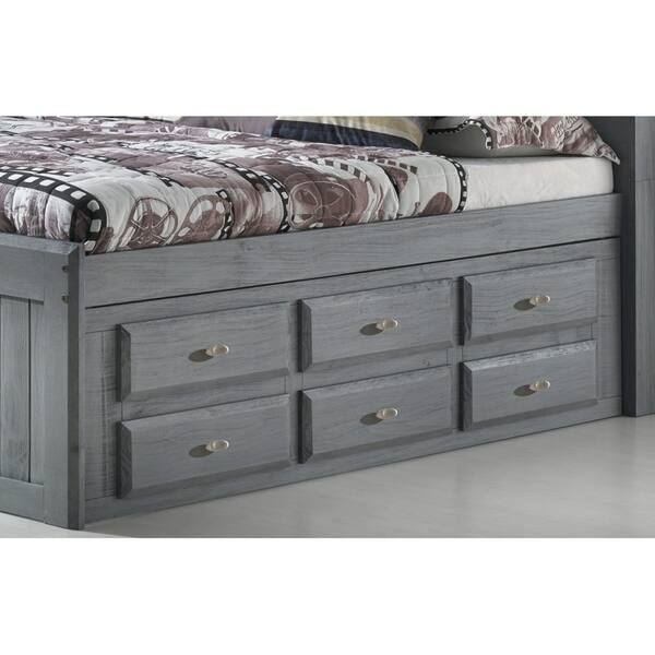 Shop Solid Pine Twin Captains Bookcase Bed With 6 Drawers In