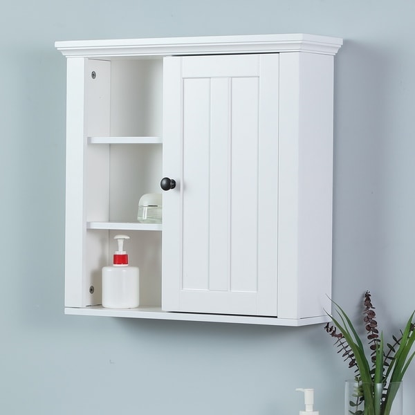 Shop White Wood Bathroom Wall Cabinet - On Sale - Free ...