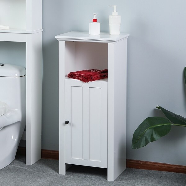 shop bathroom 35.4in. h slim bathroom storage cabinet in white