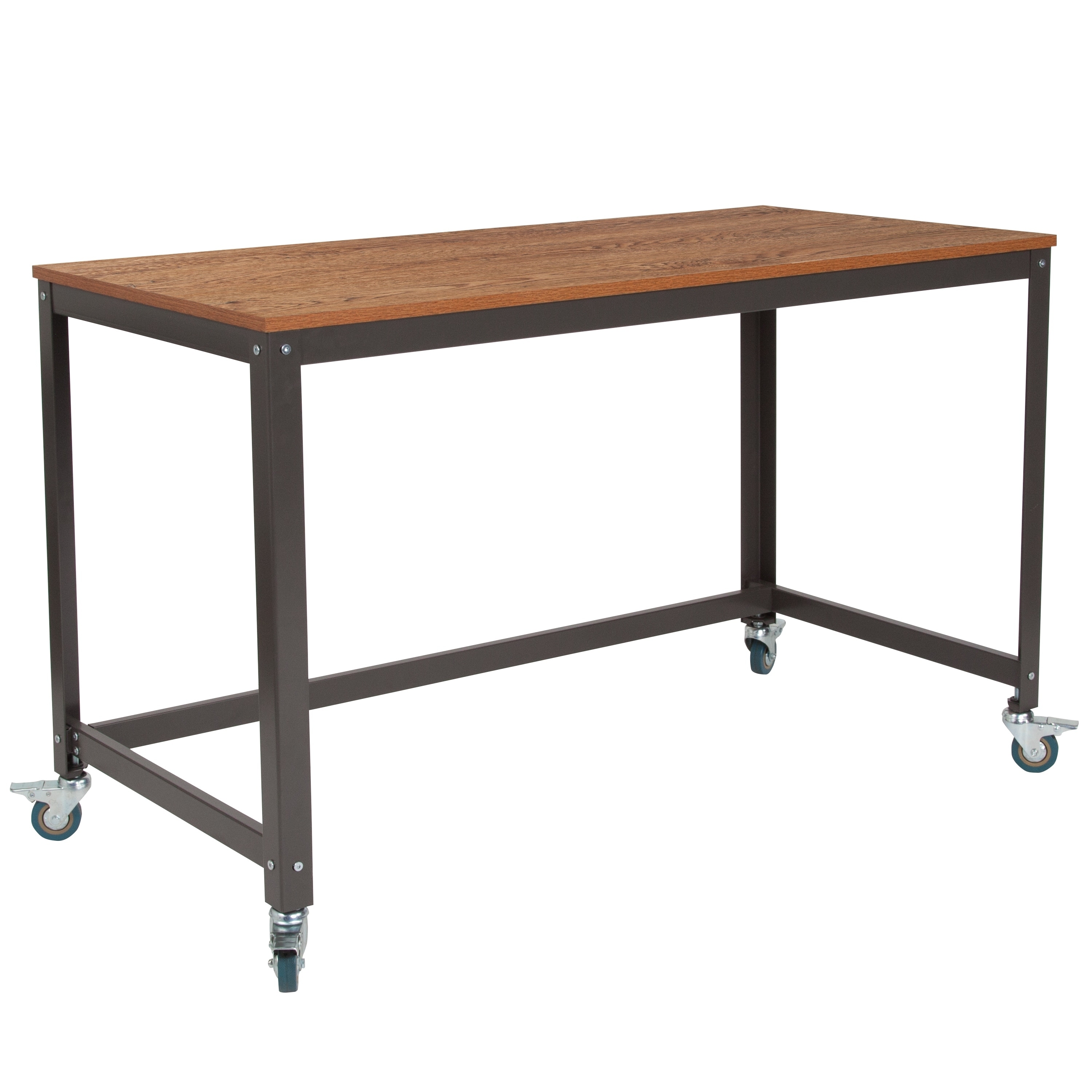 Lancaster Home Livingston Collection Wood Grain Finish With Metal Wheels Computer Table And Desk Lancaster Home Livingston Collection Wood Grain Finish With Metal Wheels Computer Table And Desk