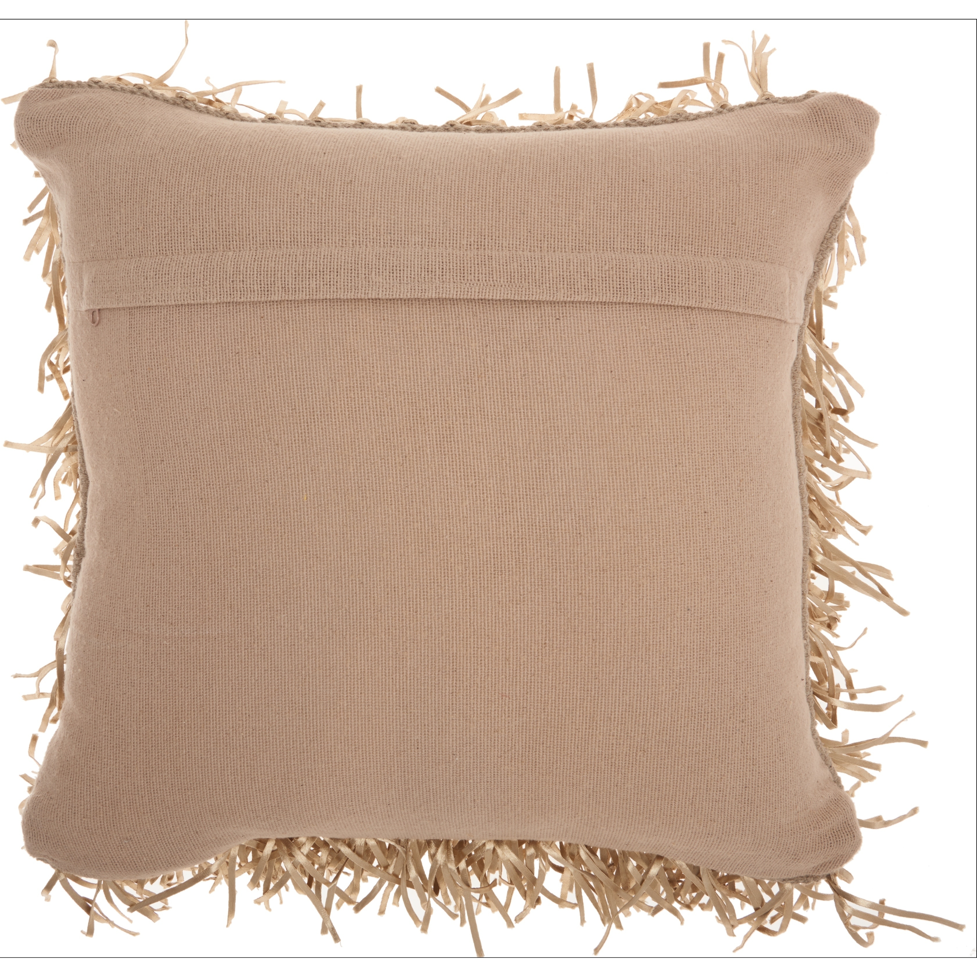 Shop Mina Victory Handmade Beige Shag Throw Pillow 20 Inch X 20